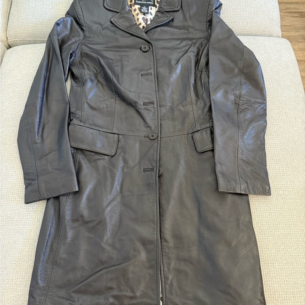 INC International Concepts Brown Leather Jacket